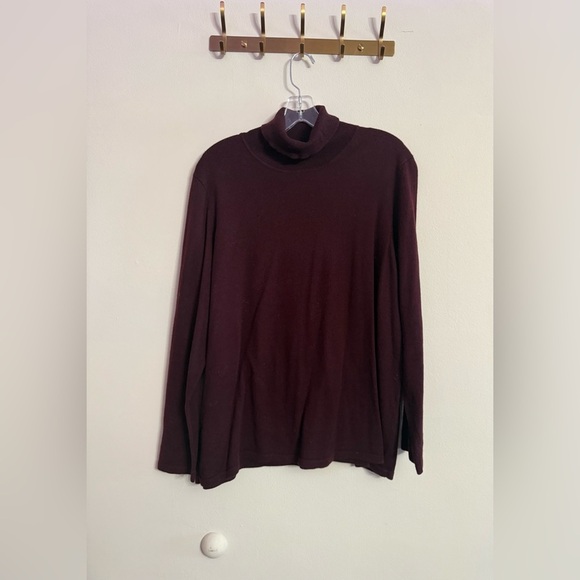 Ralph Lauren Sweaters - Ralph Lauren Burgundy Knit Turtleneck Wool Blend Women’s Sweater 3X